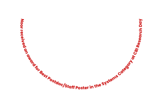 Noor received an award for Best Postdoc Staff Poster in the Systems Category at CBI Research Day
